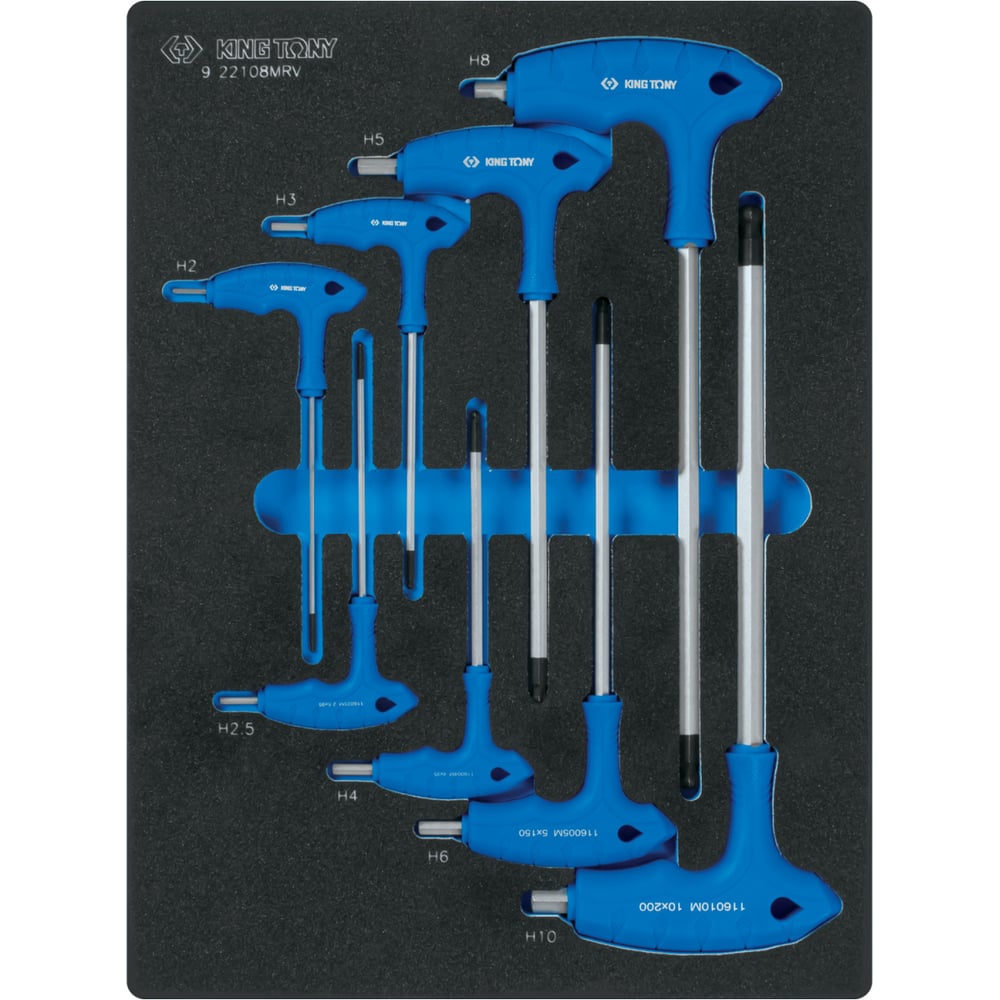 Изображение товара Набор шестигранников L-тип 8 предметов KING TONY 9-22108MRV в ложементе