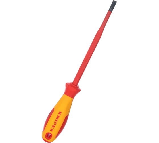 Изображение товара Отвертка KNIPEX SL6.5x1.2 шлицевая тонкая VDE, L лезвия 150 мм, 1000V, 2-комп. рук-ка KN-982065SL