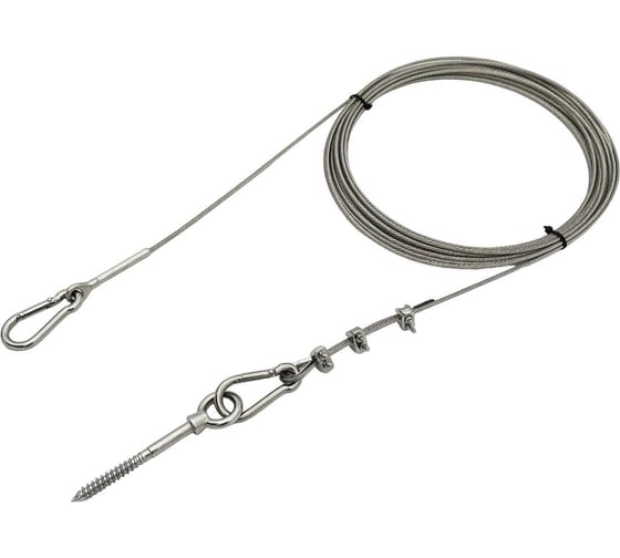 Изображение товара Комплект для подвеса насоса на нержавеющем тросе с креплением в деревянное основание, 2 метра KREPFIELD KF445-2