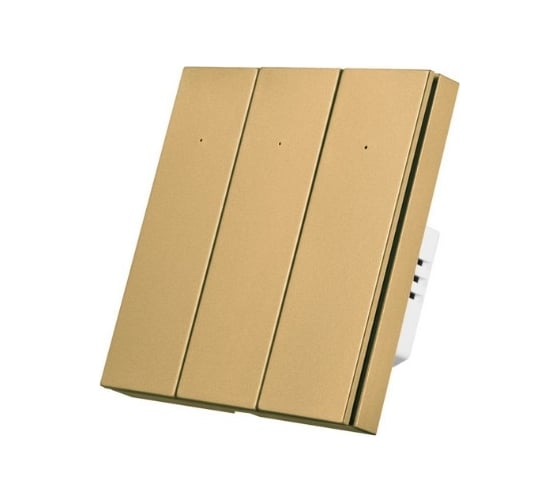 Изображение товара Трехкнопочный умный выключатель Zigbee Roximo золотой, SZBTN01-3G