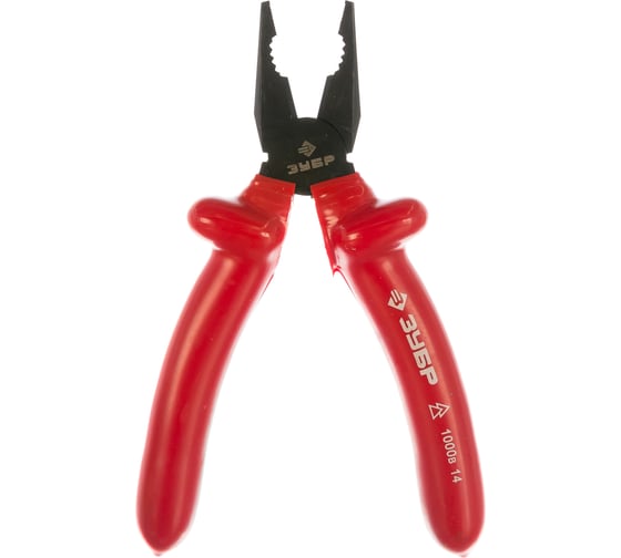 Изображение товара Комбинированные, диэлектрические, высоковольтные плоскогубцы до ~1000В, 180мм Зубр "ЭКСПЕРТ" "ЭЛЕКТРИК" 2214-1-18_z02