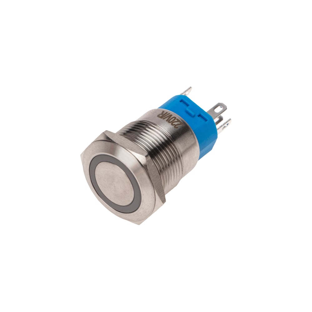 Изображение товара Антивандальная кнопка REXANT d19, 250В, с фиксацией (5с), ON-OFF/OFF-ON, подсветка красная, 10 шт. 36-3440
