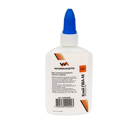 Изображение товара Клей WORKMATE ПВА-М, с дозатором, 240 г 15-0632