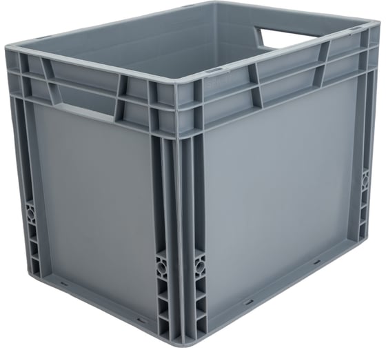 Изображение товара Ящик п/п Sembol Plastik 400x300x320 сплошной, гладкое дно, серый 25249