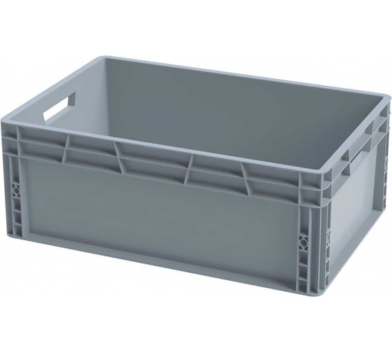 Изображение товара Ящик п/п Sembol Plastik 600x400x230 сплошной, усиленное дно, серый 25252