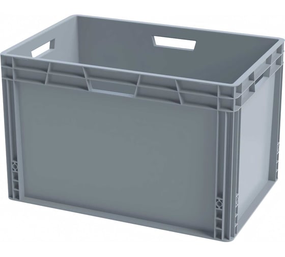 Изображение товара Ящик п/п Sembol Plastik 600x400x340 сплошной, усиленное дно, серый 25254