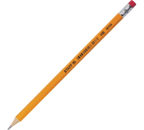 Изображение товара Чернографитный карандаш Staff hb с ластиком everyday blp-724, комплект 100 штук 880432