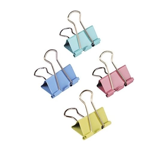 Изображение товара Канцелярский зажим WORKMATE 32 мм, цветной 12шт 15-0467