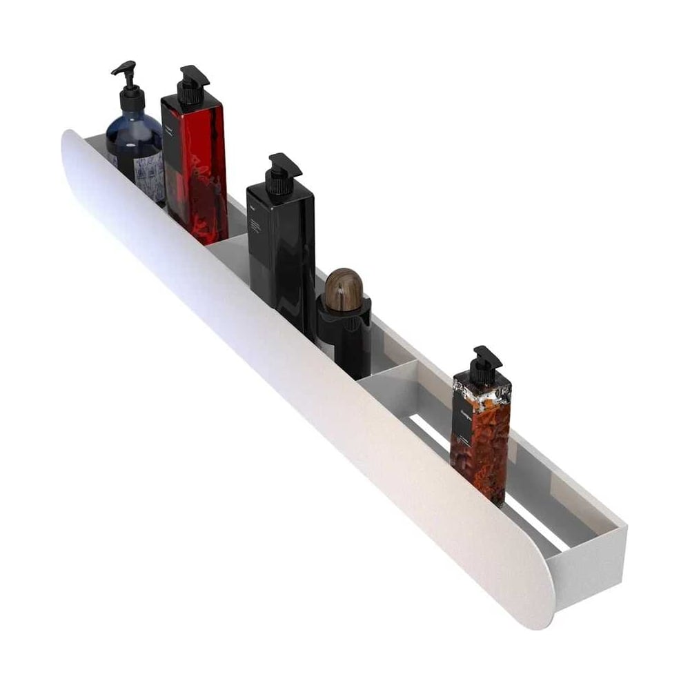 Изображение товара Полка Граф Держалкин Round mono 90x9.2x9 белая настенная лофт металловая