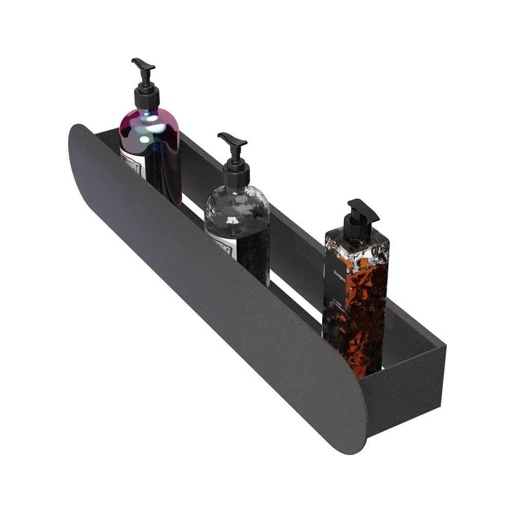 Изображение товара Полка Граф Держалкин Round mono 50x9.2x9 черная для интерьера лофт