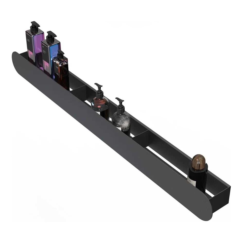 Изображение товара Полка Round mono 100x9. 2x9 черная - настенная лофт Round