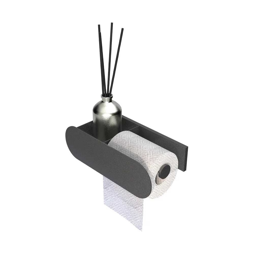 Изображение товара Держатель Граф Держалкин Round duetto 26x13x8 черный для туалетной бумаги и освежителя