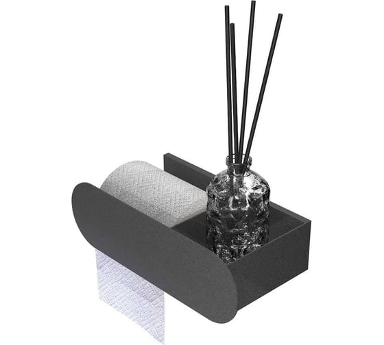 Изображение товара Держатель Граф Держалкин Round duetto 26x13x8 т\б слева черная Fl-ro-du26л-ч