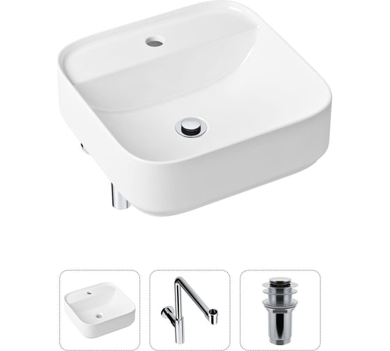 Изображение товара Накладная раковина для ванной Lavinia Boho Bathroom Sink Slim в комплекте 3 в 1 21520315