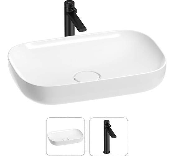 Изображение товара Раковина для ванной Wellsee Croquis в наборе 2 в 1 201000577