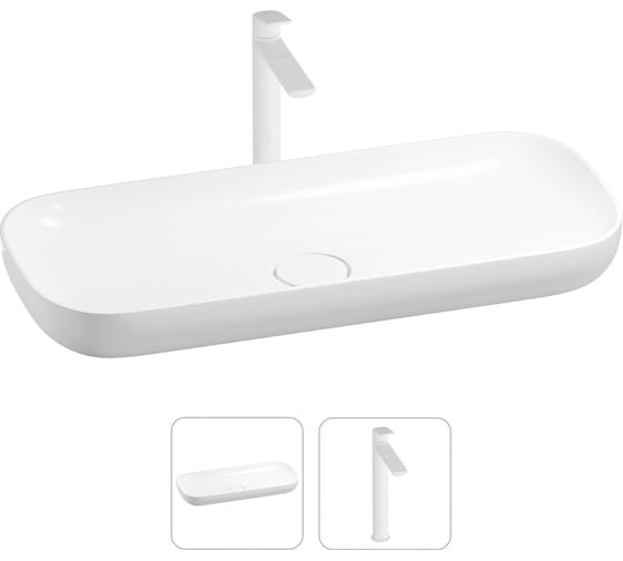 Изображение товара Раковина для ванной Wellsee Croquis в наборе 2 в 1 201000595