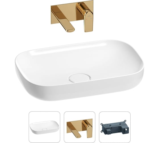 Изображение товара Раковина для ванной Wellsee Croquis в наборе 2 в 1 201000583