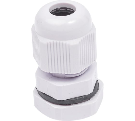 Изображение товара Сальник STEKKER pg7 диаметр проводника 3-6,5 мм , ip54, серый, 50 шт в упак, 49362