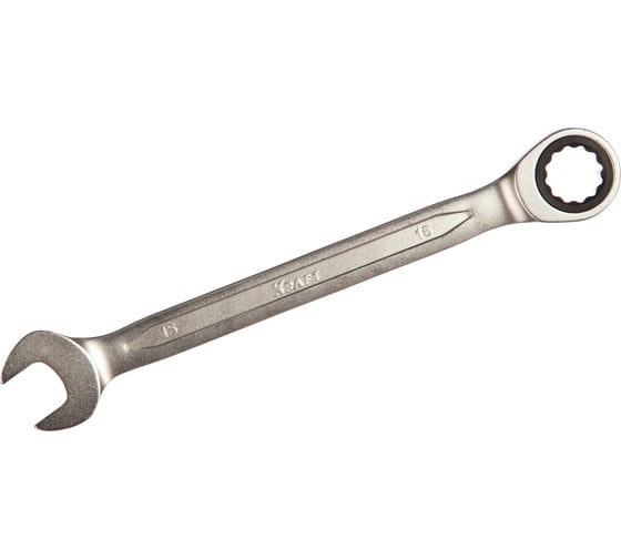 Изображение товара Комбинированный ключ с храповым механизмом, холодная штамповка 15мм Cr-V KRAFT KT 700737