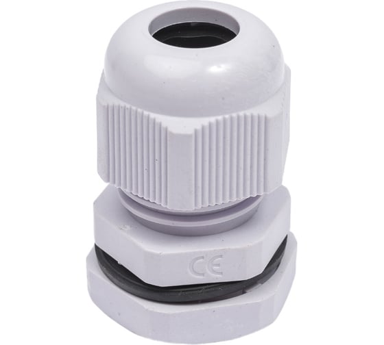 Изображение товара Сальник STEKKER pg11 диаметр проводника 5-10 мм , ip54, серый, 50 шт в упак, 49364