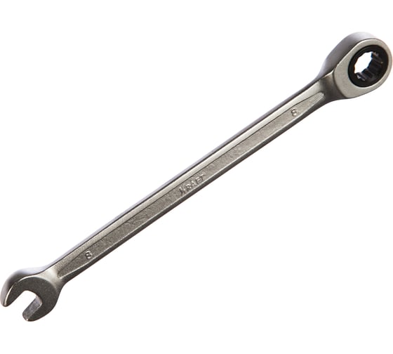 Изображение товара Комбинированный ключ с храповым механизмом, холодная штамповка 8 мм Cr-V KRAFT KT 700732