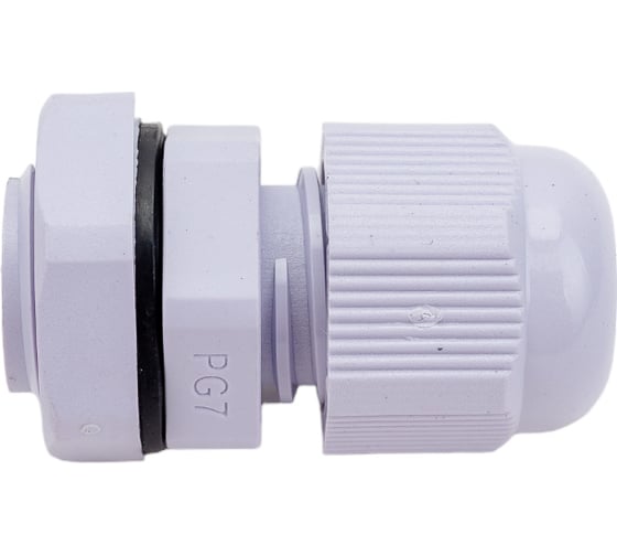 Изображение товара Сальник pg7 диаметр проводника 3-6,5 мм ip54 серый (diy упаковка 3 шт) STEKKER 49374