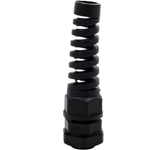 Изображение товара Сальник STEKKER с гибким отводом pg7s диаметр проводника 3-6,5 мм , ip54, черный, 100 шт в упак, 49491