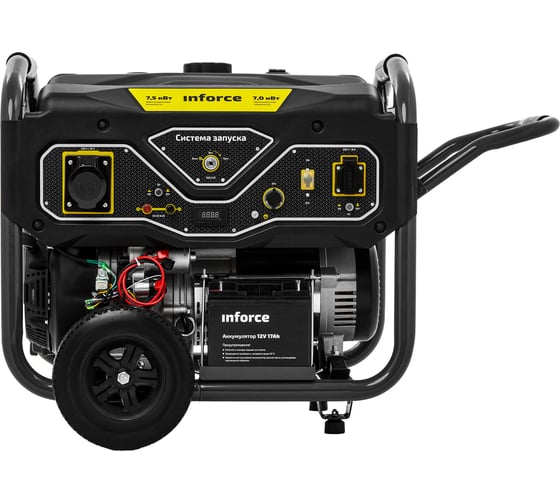 Изображение товара Бензиновый генератор (7,5 кВт; эл.стартер; ATS, колёса и ручки) Inforce GL 7500 04-03-17
