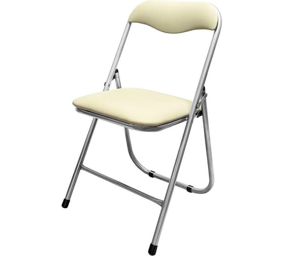 Изображение товара Складной стул ООО Комус каркас серебристый, обивка кожзам бежевый, рс 04 1816739