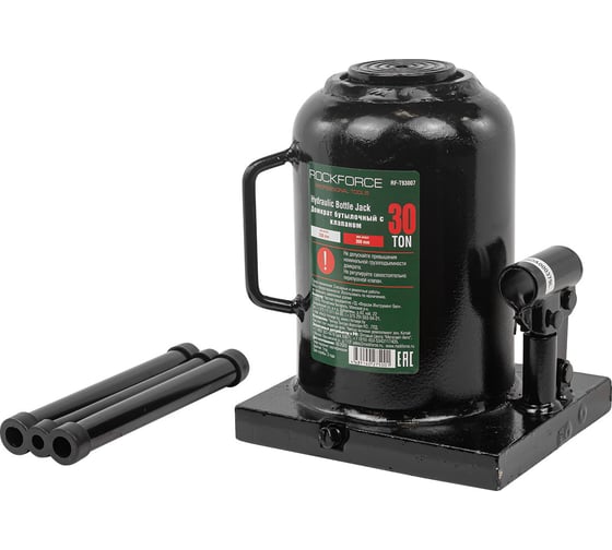 Изображение товара Гидравлический бутылочный низкопрофильный домкрат ROCKFORCE 30т выс. подъема 240-370мм RF-T93007(15129)