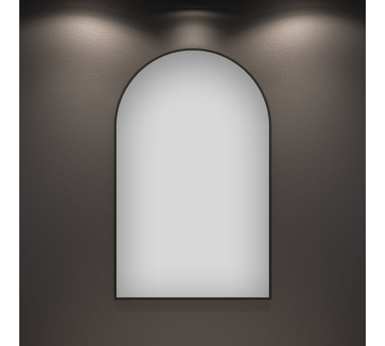 Изображение товара Влагостойкое настенное зеркало для ванной комнаты и прихожей Wellsee 7 Rays' Spectrum арка 40 х 70 см с тонким черным матовым контуром 172201660