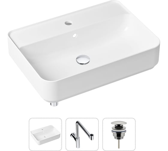 Изображение товара Накладная раковина для ванной Lavinia Boho Bathroom Sink Slim в комплекте 3 в 1 21520370