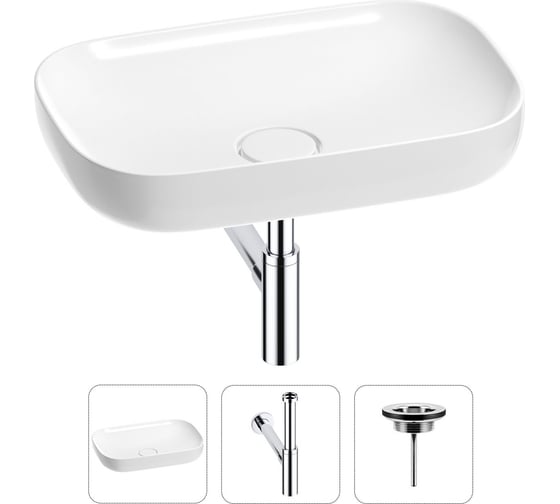 Изображение товара Раковина для ванной Wellsee Croquis в наборе 3 в 1 201001016