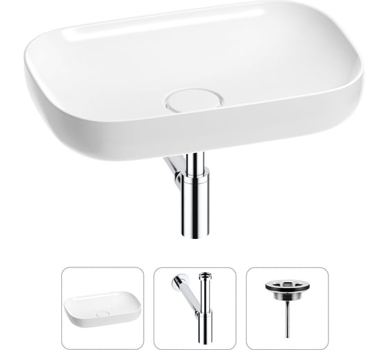 Изображение товара Раковина для ванной Wellsee Croquis в наборе 3 в 1 201001001