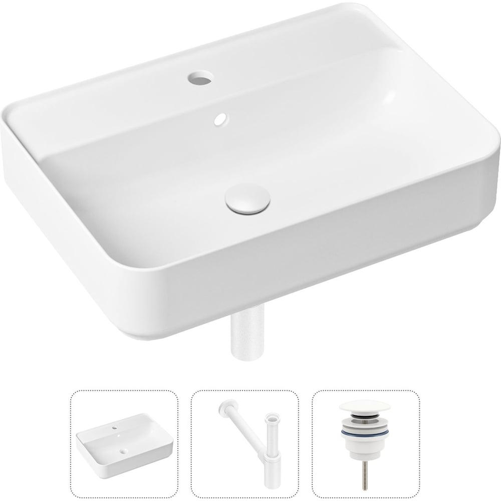 Изображение товара Накладная раковина для ванной Lavinia Boho Bathroom Sink Slim 21520338 белая монтажная