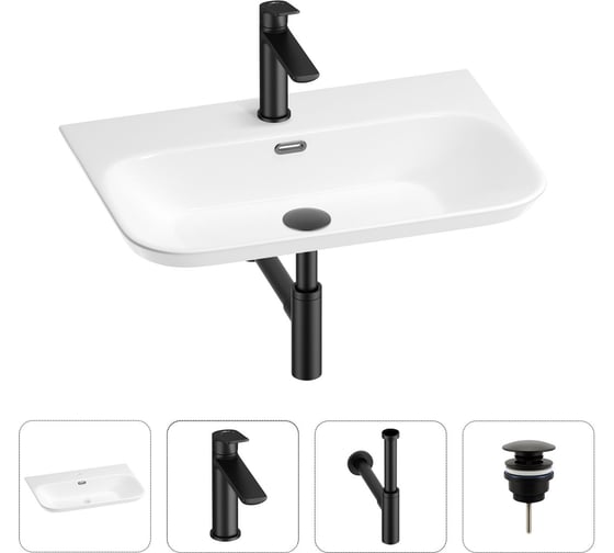 Изображение товара Раковина для ванной Wellsee Eclatant 2.0 в наборе 4 в 1 201003782