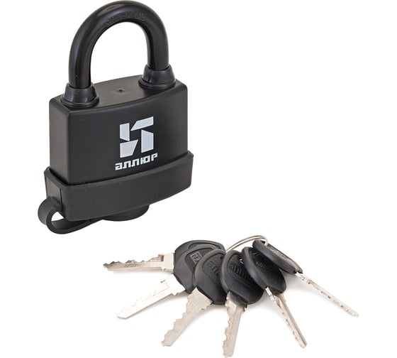 Изображение товара Навесной замок Аллюр ВС1Ч-374П черный пластик 3354