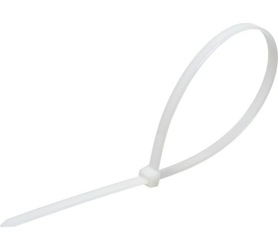 Изображение товара Пластиковый хомут белый 3.0x200мм универсальный 100шт Эврика ER-03200 956501
