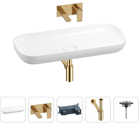 Изображение товара Раковина для ванной Wellsee Croquisв наборе 4 в 1 201001988