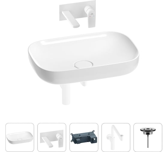 Изображение товара Раковина для ванной Wellsee Croquisв наборе 4 в 1 201001970