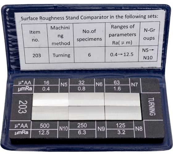 Изображение товара Набор образцов шероховатости поверхности из 6шт, Ra 0.4 - 12.5 GRIFF D125011