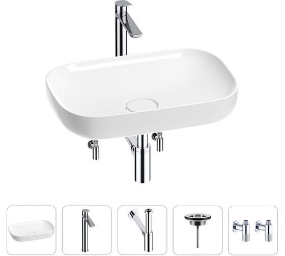 Изображение товара Раковина для ванной Wellsee Croquisв наборе 5 в 1 201003951