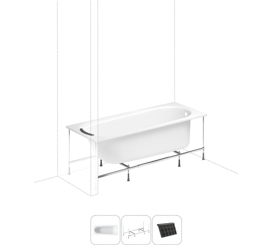 Изображение товара Акриловая ванна 150х70 Lavinia Boho Biore в наборе 3 в 1 S1-3501005P