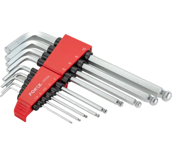 Изображение товара Набор шестигранников средн.Г-образн. качающ. 9пр. FORCE 5093LB