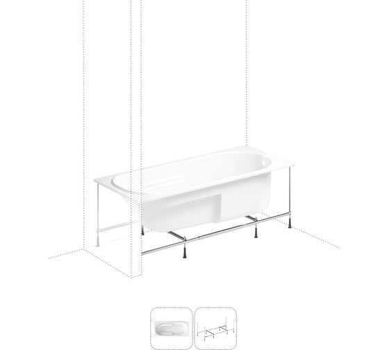 Изображение товара Акриловая ванна 160х75 с каркасом Lavinia Boho Bristol в наборе 2 в 1 S1-35020060