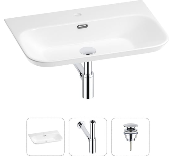 Изображение товара Раковина для ванной Wellsee Eclatant 2.0 в наборе 3 в 1 201001751