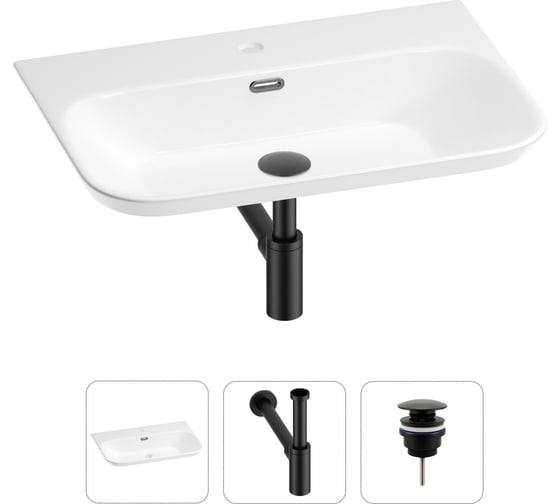 Изображение товара Раковина для ванной Wellsee Eclatant 2.0 в наборе 3 в 1 201001752