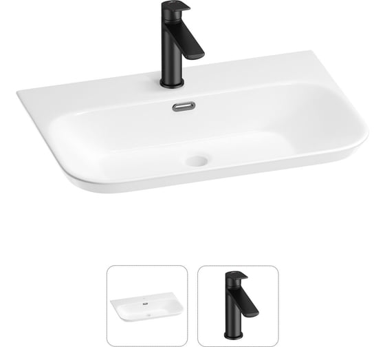 Изображение товара Раковина для ванной Wellsee Eclatant 2.0 в наборе 2 в 1 201000947