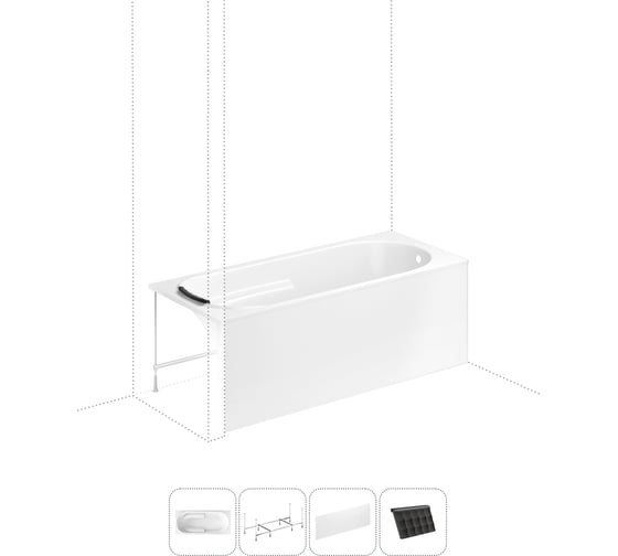 Изображение товара Акриловая ванна 150х75 Lavinia Boho Bristol в наборе 4 в 1 S2-3502005P