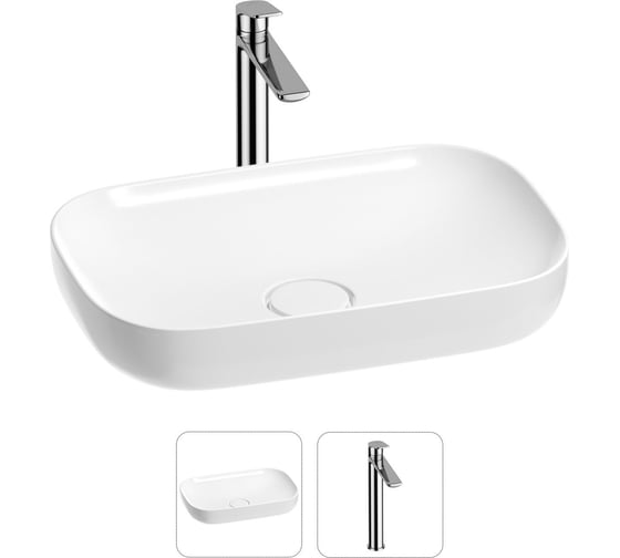 Изображение товара Раковина для ванной Wellsee Croquis в наборе 2 в 1 201000571